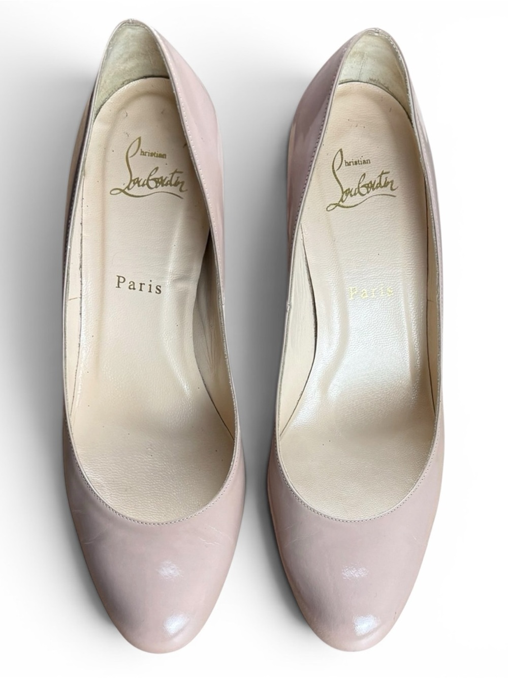 Christian Louboutin Nude Patent Leather Pumps – Size 39